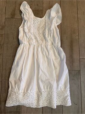 White Eyelet Flutter-Sleeve Kids Dress Jessica Simpson girls dress